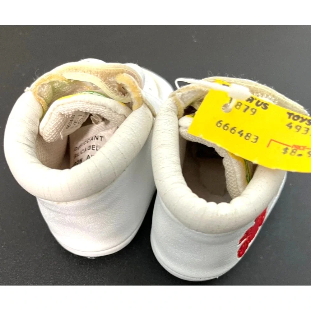 Vintage Henson Sesame Street Baby Shoes Size 1 White Crib Shoes/Soft Bottoms